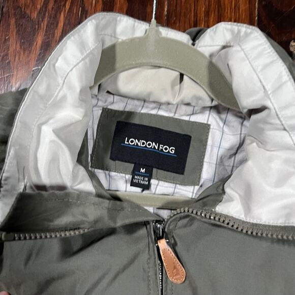 ondon Fog M Casual Hooded Jacket Olive Green Relaxed Fit Outdoor - Picture 2 of 8